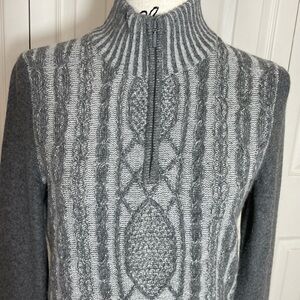 Belford Cashmere Sweater Womens Large Beige Ribbed Turtleneck Long Sleeve